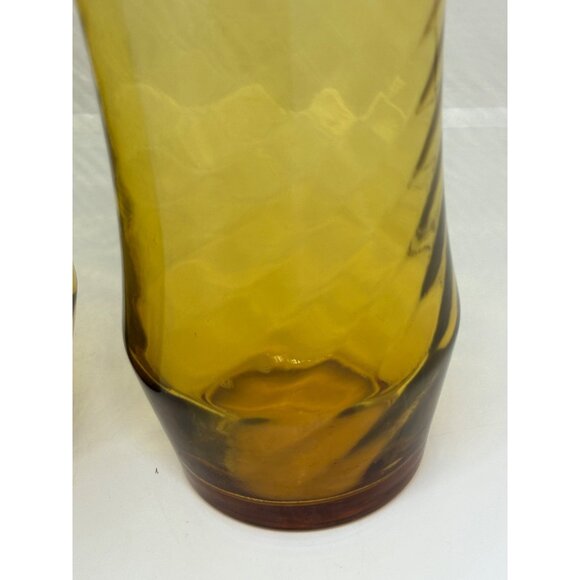 Vintage Libbey Amber Swirl Glasses, Set of 2 – 16oz Mid-Century Tumblers 3" x 6" - Picture 6 of 7